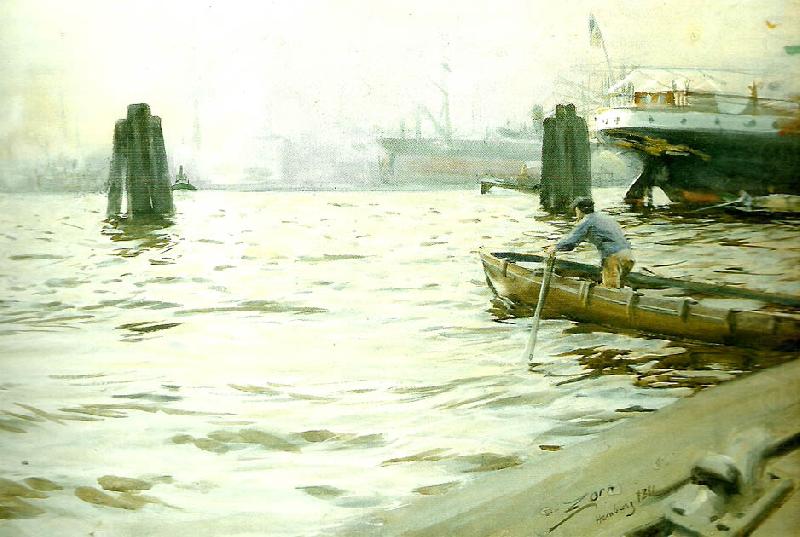 ovan hamburgs hamn, Anders Zorn